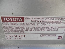 2009 TOYOTA CAMRY LE SILVER 2.4L AT Z17850 